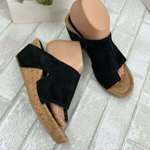 Donald J. Pliner Black Cork Wedges
